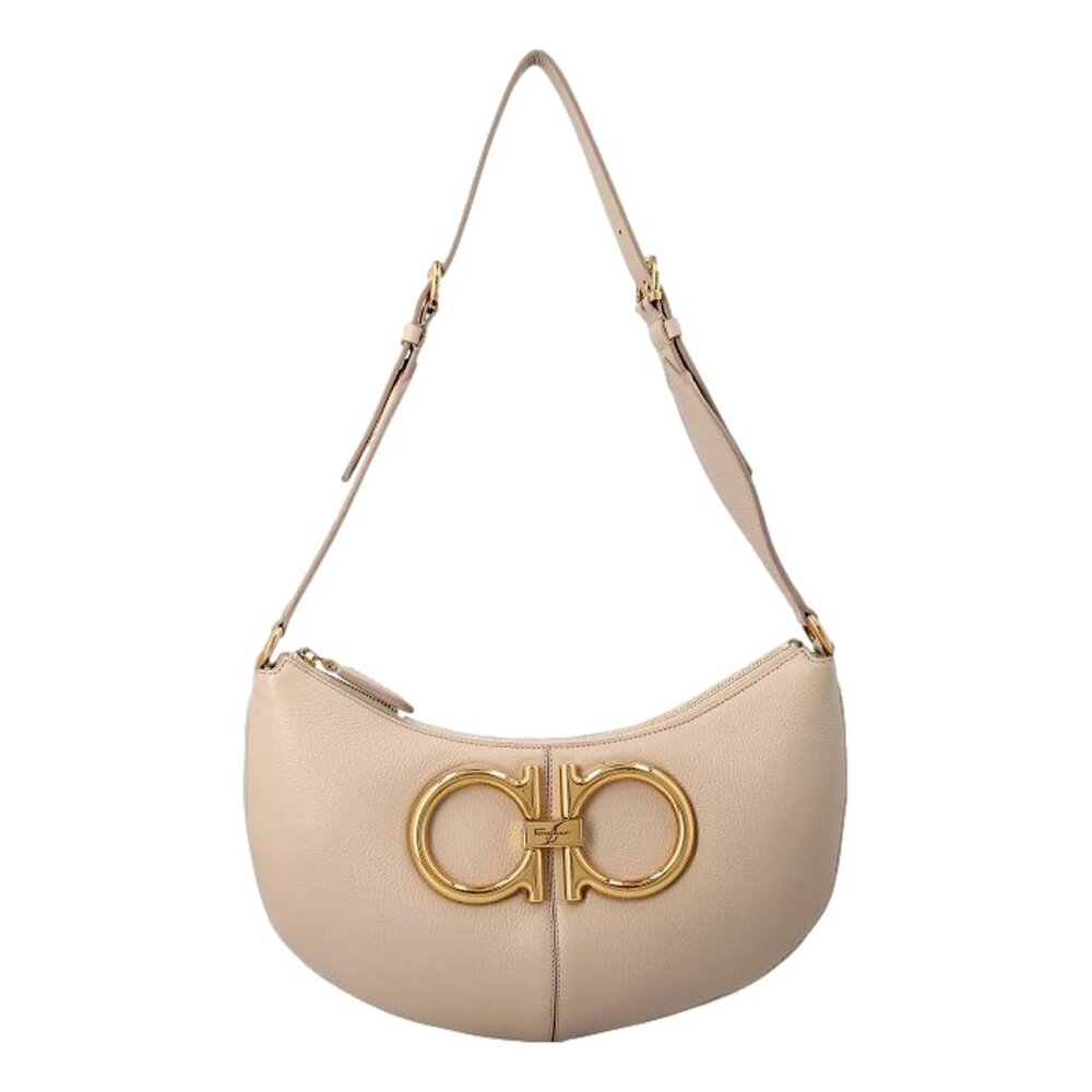 Beige Calfskin Daino Maxi Hobo Shoulder Bag